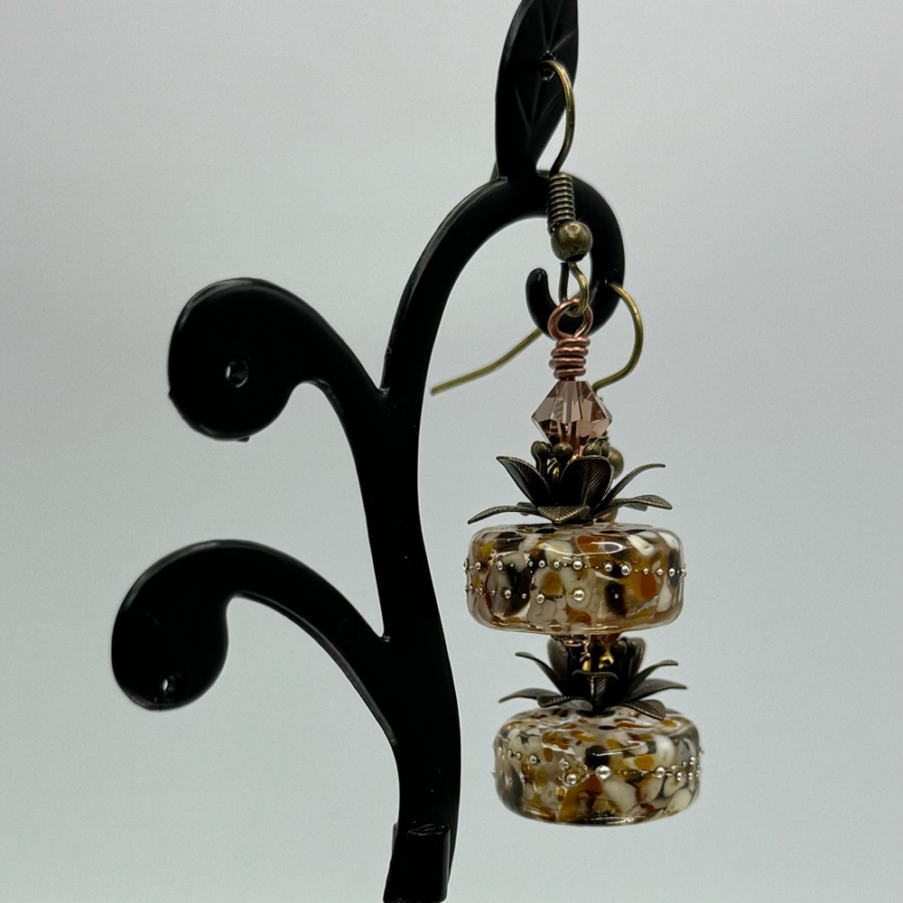 Handmade Lampwork Earth Tone Earrings